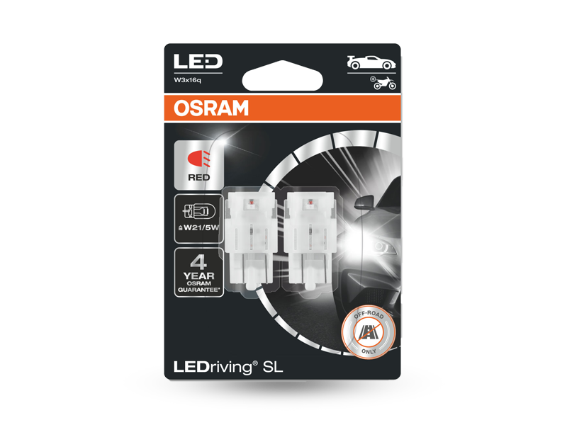 OSRAM LEDriving SL piros W3x16q Red W21/5W